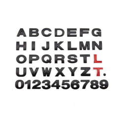 3D Metal 45mm 25mm Car Letters Alphabet Emblem Numbers Chrome Labeling - black