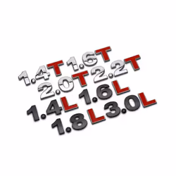 3D Metal 45mm 25mm Car Letters Alphabet Emblem Numbers Chrome Labeling - black