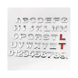 3D Metal 45mm 25mm Car Letters Alphabet Emblem Numbers Chrome Labeling - Silver