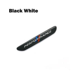 1Pcs Metal Performance Car Side Fender Rear Trunk Emblem Badge Sticker - black white
