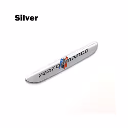 1Pcs Metal Performance Car Side Fender Rear Trunk Emblem Badge Sticker - silver