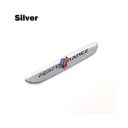 1Pcs Metal Performance Car Side Fender Rear Trunk Emblem Badge Sticker - silver