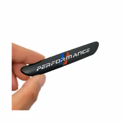 1Pcs Metal Performance Car Side Fender Rear Trunk Emblem Badge Sticker - silver