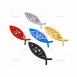 Car Styling 3D Ichthys Ichtus Jesus Fish Christan Fish Metal Badge Rear - Silver