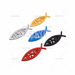 Car Styling 3D Ichthys Ichtus Jesus Fish Christan Fish Metal Badge Rear - Silver