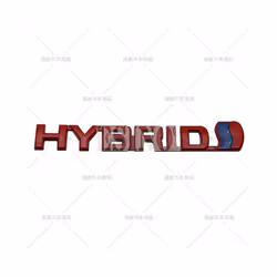 Car Styling Hybrid 3D Rear Trunk Fender Metal Chrome Zinc Alloy Emblem - 13.3 x 2 cm, Red