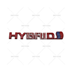 Car Styling Hybrid 3D Rear Trunk Fender Metal Chrome Zinc Alloy Emblem - 13.3 x 2 cm, Red