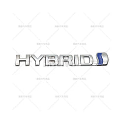 Car Styling Hybrid 3D Rear Trunk Fender Metal Chrome Zinc Alloy Emblem - 15.2 x 2.4 cm, Silver