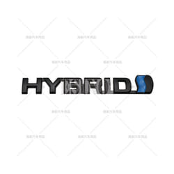 Car Styling Hybrid 3D Rear Trunk Fender Metal Chrome Zinc Alloy Emblem - 15.2 x 2.4 cm, Black