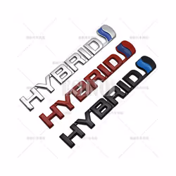 Car Styling Hybrid 3D Rear Trunk Fender Metal Chrome Zinc Alloy Emblem - 15.2 x 2.4 cm, Black