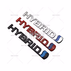 Car Styling Hybrid 3D Rear Trunk Fender Metal Chrome Zinc Alloy Emblem - 15.2 x 2.4 cm, Black