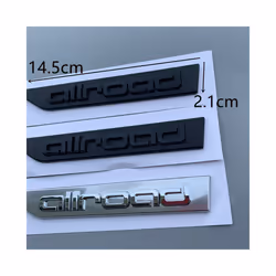 3d ABS Logo Allroad Letters Car Fender Emblem Trunk Badge For Audi Allroad - A4 Glossy Black