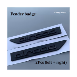 3d ABS Logo Allroad Letters Car Fender Emblem Trunk Badge For Audi Allroad - Fender Glossy Black