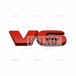 Car Styling V6 SR5 3D Metal Alloy Adhesive Emblem Rear Trunk Badge Fender - V6 Red