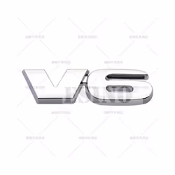 Car Styling V6 SR5 3D Metal Alloy Adhesive Emblem Rear Trunk Badge Fender - V6 Silver