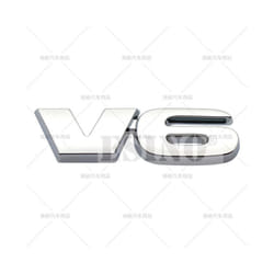 Car Styling V6 SR5 3D Metal Alloy Adhesive Emblem Rear Trunk Badge Fender - V6 Silver