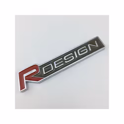 3D Car Trunk R Design Rdesign Grill Emblem For Volvo S60 Rdesign Stickers - Front Grill, Red