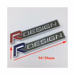 3D Car Trunk R Design Rdesign Grill Emblem For Volvo S60 Rdesign Stickers - Front Grill, Red