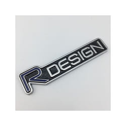 3D Car Trunk R Design Rdesign Grill Emblem For Volvo S60 Rdesign Stickers - Front Grill, Blue Black