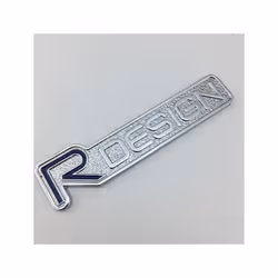 3D Car Trunk R Design Rdesign Grill Emblem For Volvo S60 Rdesign Stickers - Rear Trunk, Blue Silver