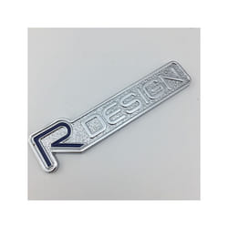 3D Car Trunk R Design Rdesign Grill Emblem For Volvo S60 Rdesign Stickers - Rear Trunk, Blue Silver