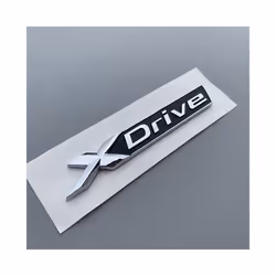 New ABS Car Fender Badge Rear Trunk Sticker Logo Xdrive Emblem For BMW - New Silver