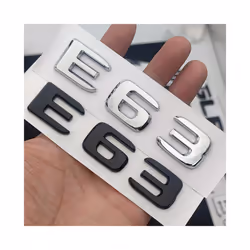 3d ABS Black Chrome Letters Car Styling Rear Trunk Emblem Badge E63 Logo - Chrome