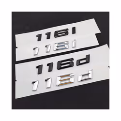 3D ABS Black Chrome Letters For Car Rear Trunk Badge BMW 116i E87 F20 - 116i Chrome Silver