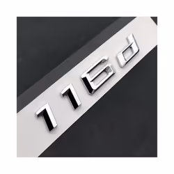 3D ABS Black Chrome Letters For Car Rear Trunk Badge BMW 116i E87 F20 - 116d Chrome Silver
