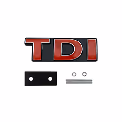 Metal Car Front TDI Grille Logo Badge Rear Trunk Stickers For VW Golf - Red