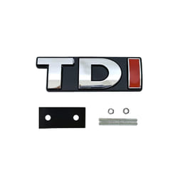Metal Car Front TDI Grille Logo Badge Rear Trunk Stickers For VW Golf - Silver Red