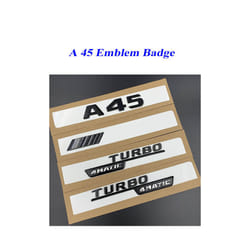 3D ABS Adhesive Black Letters For Car Trunk Mercedes A45 W176 W177 Fender - AMG 1pcs, Glossy Black