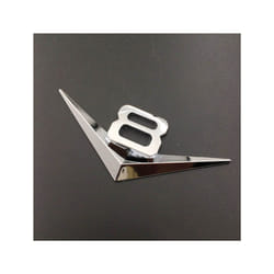3D Metal Black Car Fender Badge Decal Rear Trunk Sticker Logo V6 V8 Emblem - V8 Silver