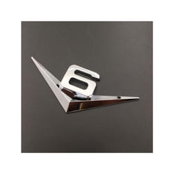 3D Metal Black Car Fender Badge Decal Rear Trunk Sticker Logo V6 V8 Emblem - V6 Silver