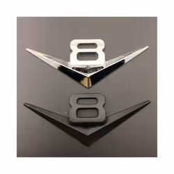 3D Metal Black Car Fender Badge Decal Rear Trunk Sticker Logo V6 V8 Emblem - V6 Silver