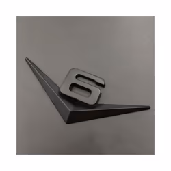 3D Metal Black Car Fender Badge Decal Rear Trunk Sticker Logo V6 V8 Emblem - V6 Black