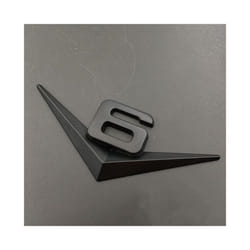 3D Metal Black Car Fender Badge Decal Rear Trunk Sticker Logo V6 V8 Emblem - V6 Black