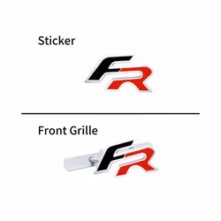 Car Decor 3D Metal FR Logo Side Fender Rear Trunk Sticker Front Grill - grille, 2