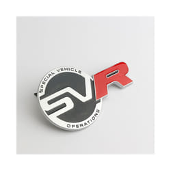 3D Metal Letters Car Rear Trunk Fender Emblem Badge Decal SVR Logo For - Grill, Black Red