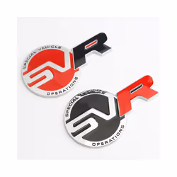 3D Metal Letters Car Rear Trunk Fender Emblem Badge Decal SVR Logo For - Grill, Black Red