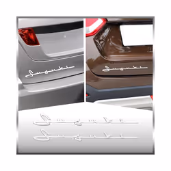 3D ABS Plastic Chrome Silver/Black Letter Logo Car Fender Side Emblem - 1