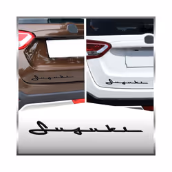 3D ABS Plastic Chrome Silver/Black Letter Logo Car Fender Side Emblem - 1