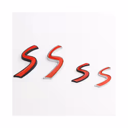 3D ABS Red Mini Cooper S Logo Letters Car Trunk Emblem Badge Decal For - Chrome
