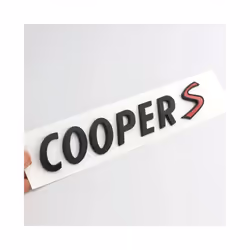 3D ABS Red Mini Cooper S Logo Letters Car Trunk Emblem Badge Decal For - Matte Black
