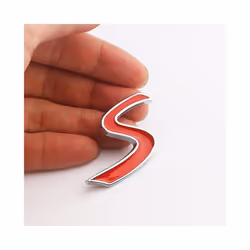 3D ABS Red Mini Cooper S Logo Letters Car Trunk Emblem Badge Decal For - 4.5cm Red Silver