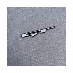 3D Alloy Metal GT LINE Car Styling Logo Emblem Decal Rear Trunk Badge - GT Silver Black
