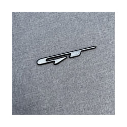 3D Alloy Metal GT LINE Car Styling Logo Emblem Decal Rear Trunk Badge - GT Silver Black