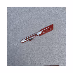 3D Alloy Metal GT LINE Car Styling Logo Emblem Decal Rear Trunk Badge - GTline Silver Red