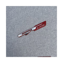 3D Alloy Metal GT LINE Car Styling Logo Emblem Decal Rear Trunk Badge - GTline Silver Red