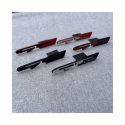 3D Alloy Metal GT LINE Car Styling Logo Emblem Decal Rear Trunk Badge - GTline Silver Red